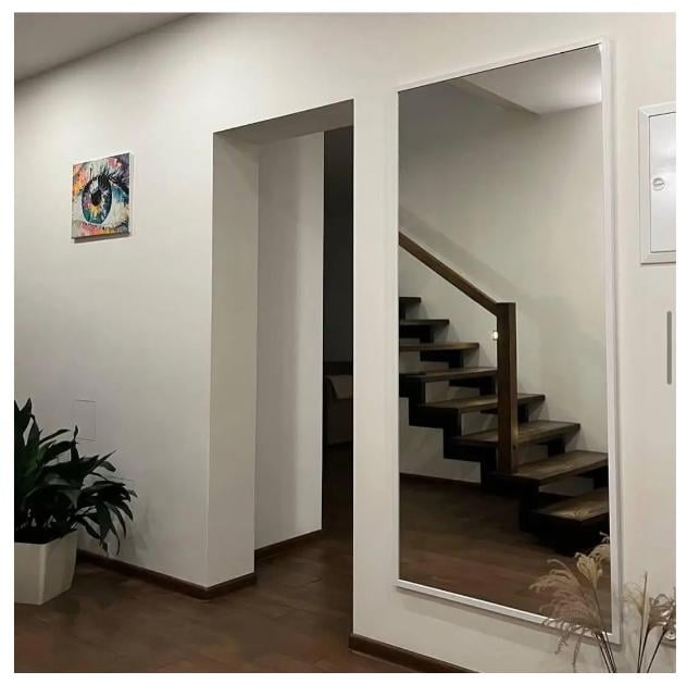 Зеркало настенное 2290 в полный рост в тонкой раме 1800х600 мм Белый (29371338)