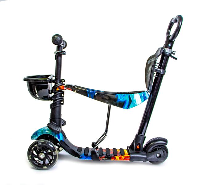 Самокат Scooter 5в1 с родительской ручкой Multicolor (883545660) - фото 6