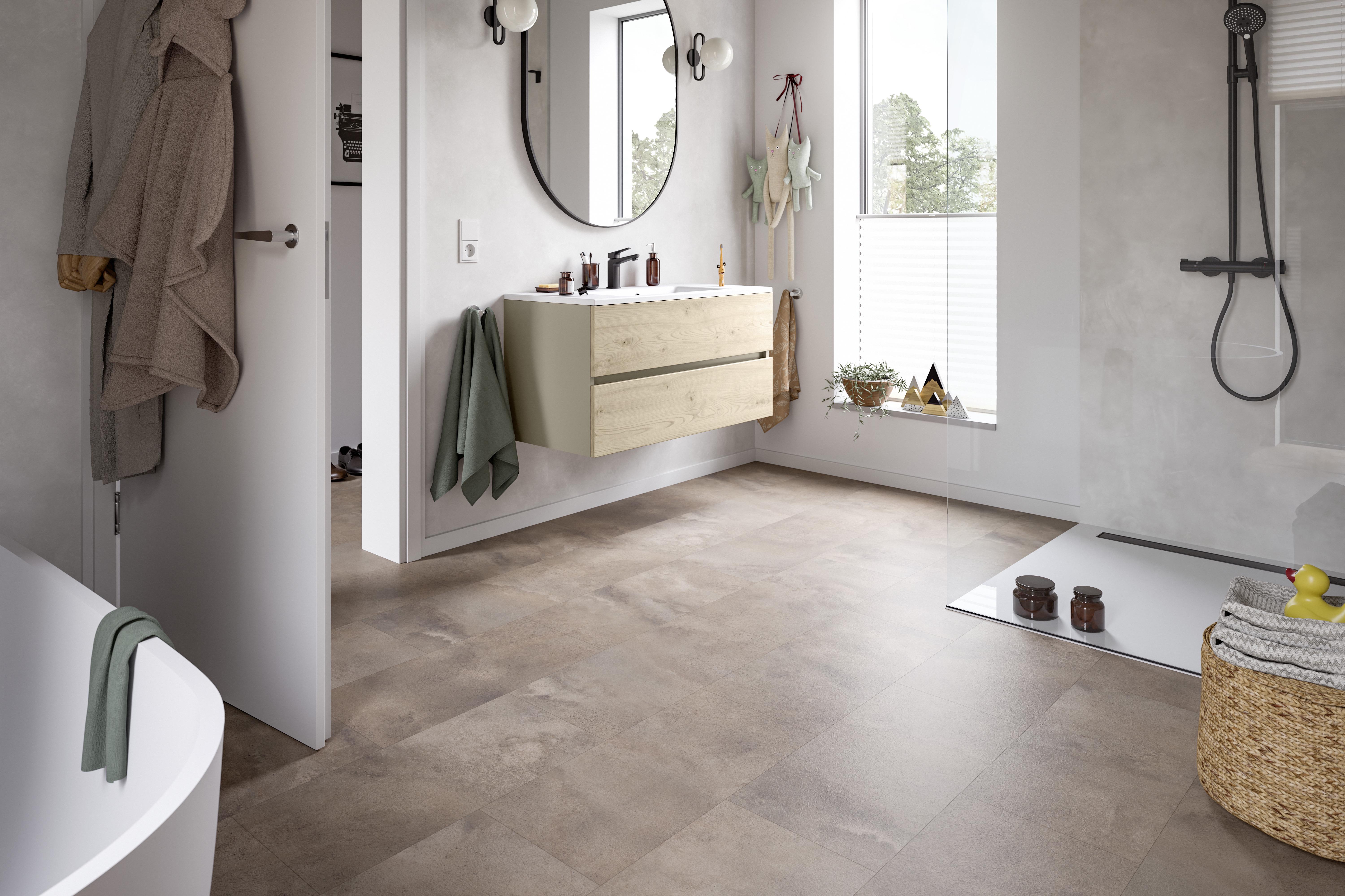 Пол водостойкий EGGER AquaDura+ 33 класс Титанит песочно-бежевый