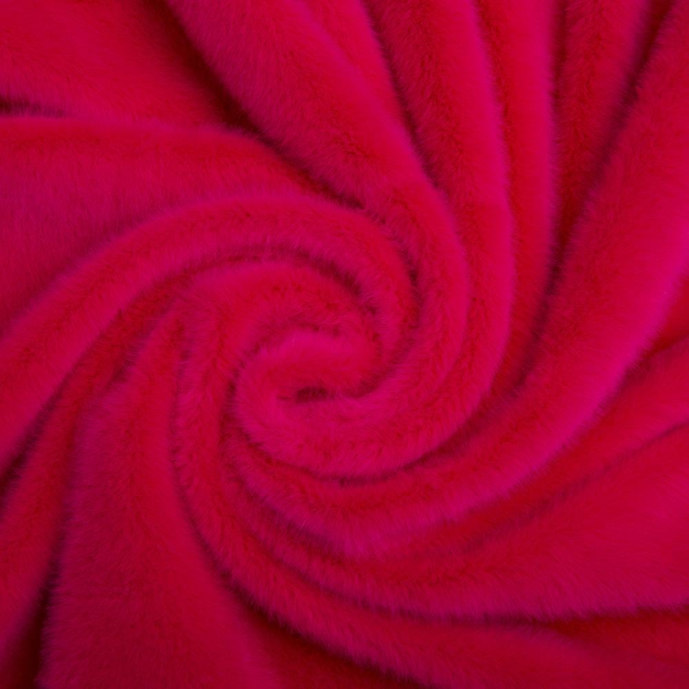 Ткань мех искусственный Барби Малина (23565)