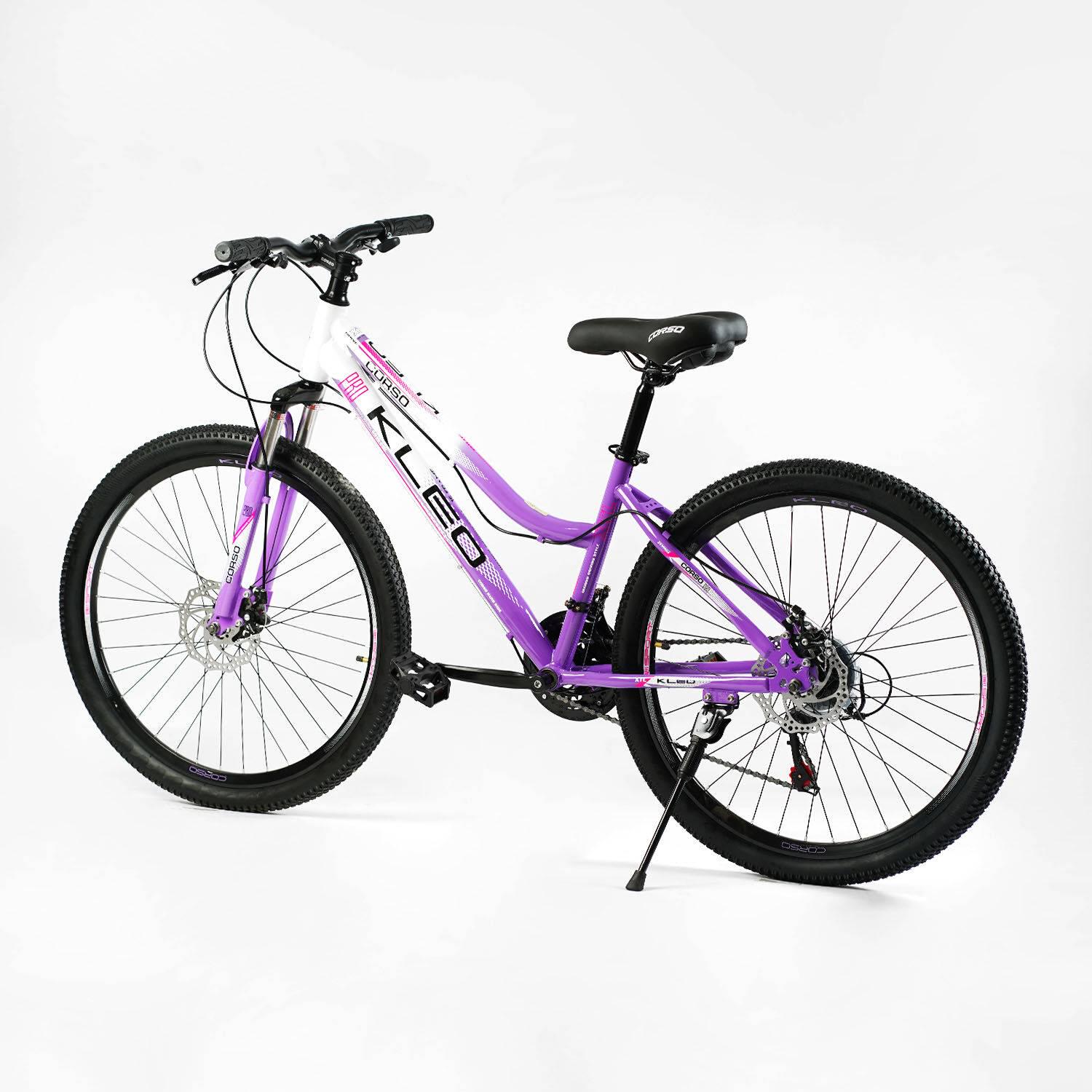 Велосипед спортивний Corso KLEO 26" 21 швидкість сталева рама 15" перемикачі Saiguan Pink/Violet (137744) - фото 2