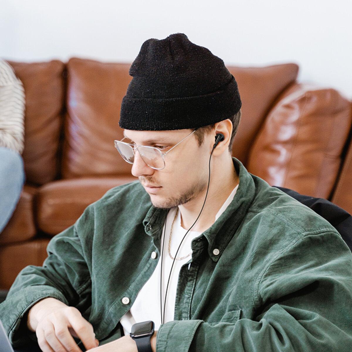 Навушники з мікрофоном дротові Borofone BM100 Pro Fuente universal earphones with mic 3,5 мм 1,2 м Black (6941991121753) - фото 3 Навушники з мікрофоном дротові Borofone BM100 Pro Fuente universal earphones with mic 3,5 мм 1,2 м Black (6941991121753) - фото 3