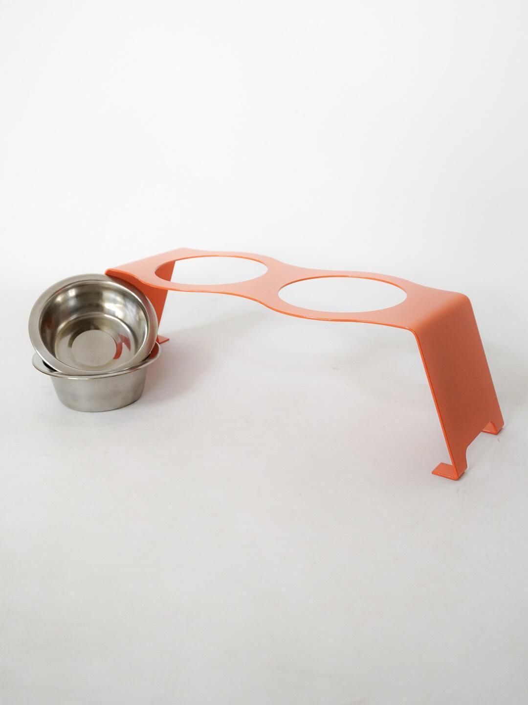 Кормушка My friend для котів на 2 миски метал 80 мм 0,2 л Помаранчевий (1024569к) - фото 4