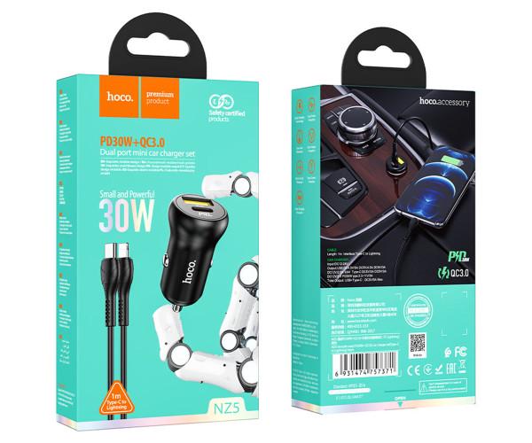 Устройство зарядное автомобильное Hoco NZ5 PD30W/QC3.0 1Type-C/1USB/Type-C-Lightning Black - фото 5 Устройство зарядное автомобильное Hoco NZ5 PD30W/QC3.0 1Type-C/1USB/Type-C-Lightning Black - фото 5