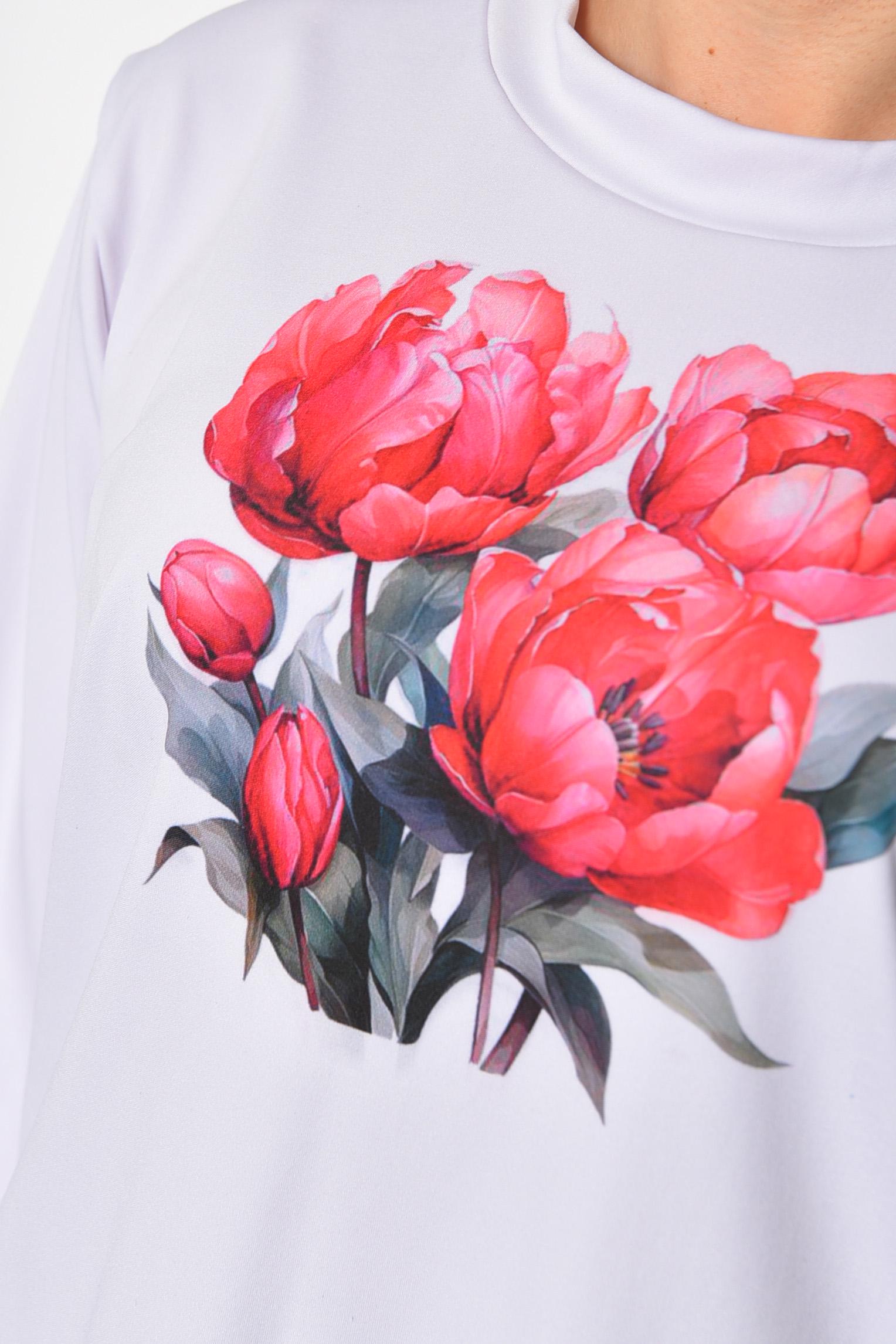 Світшот жіночий з малюнком 2XL-3XL Білий (185601) - фото 4