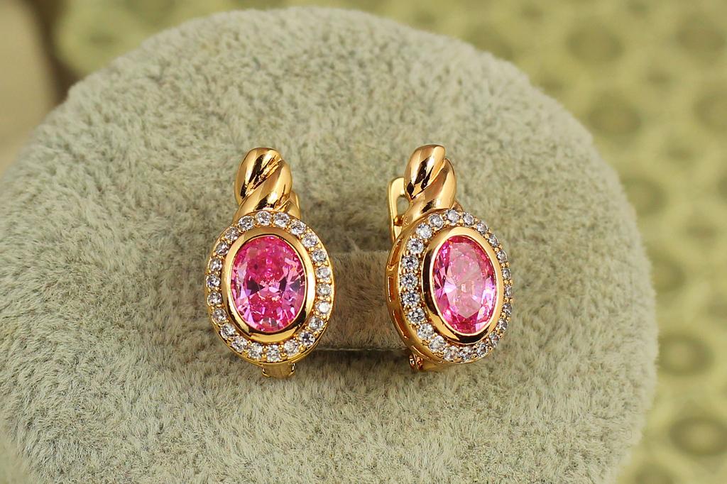 Серьги Xuping Jewelry Магический овал с розовым камнем 1,7 см Золотистый (38119944) Серьги Xuping Jewelry Магический овал с розовым камнем 1,7 см Золотистый (38119944)