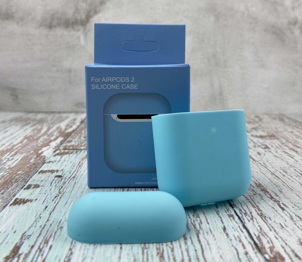 Силиконовый чехол для наушников AirPods 2 Light Blue