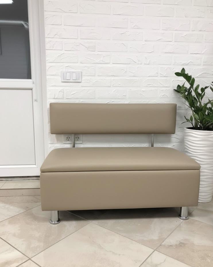 Диван для зоны ожидания Сompakt искусственная кожа 100 см Бежевый (32081255)