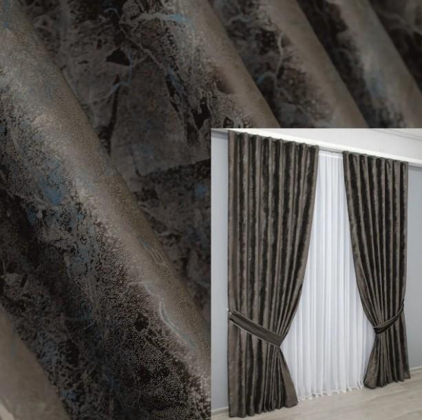 Ткань для штор Афина бархат Коричневый (1312ш) - фото 4 Ткань для штор Афина бархат Коричневый (1312ш) - фото 4