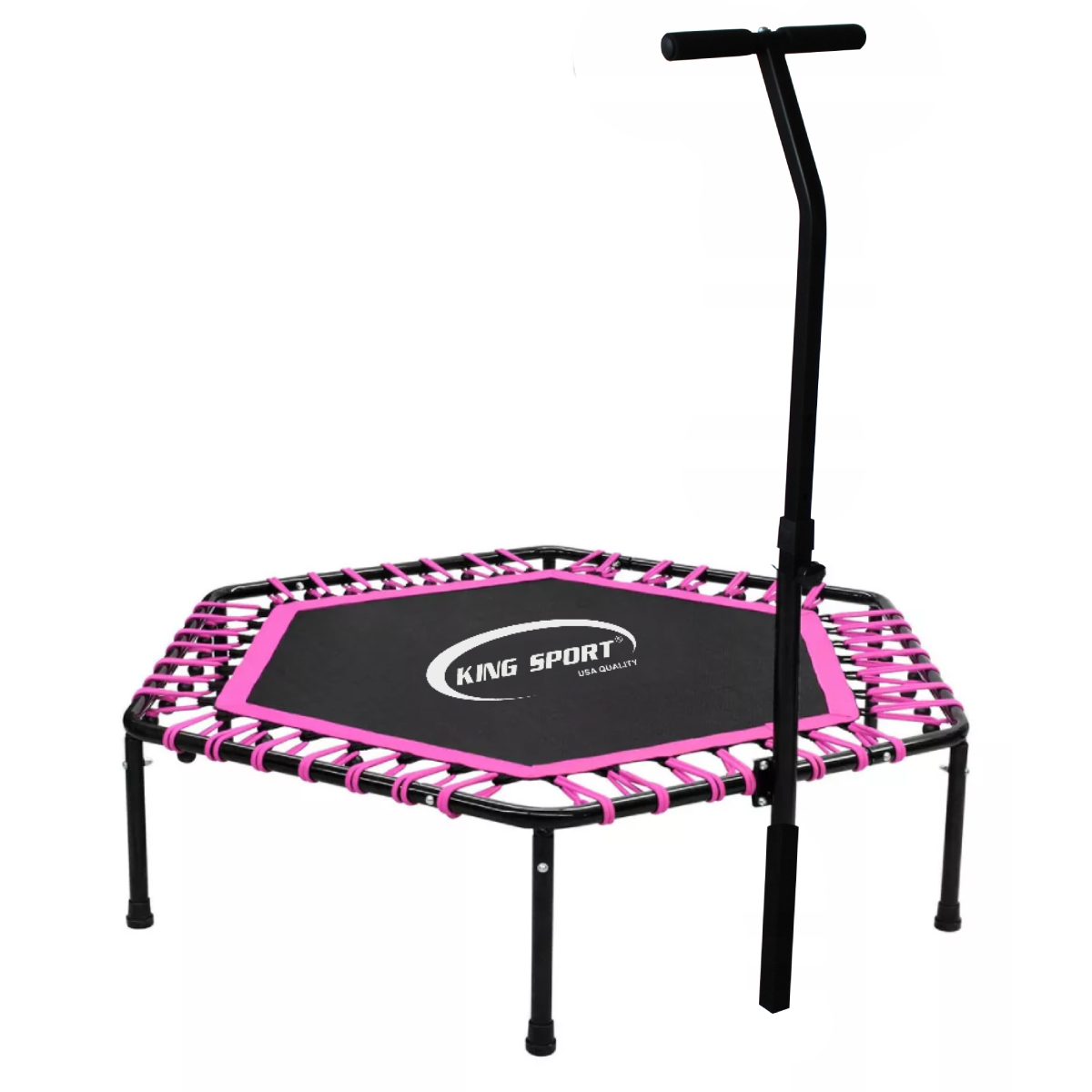 Фитнес-батут с ручкой KingSport 130 см Pink (2616422779)