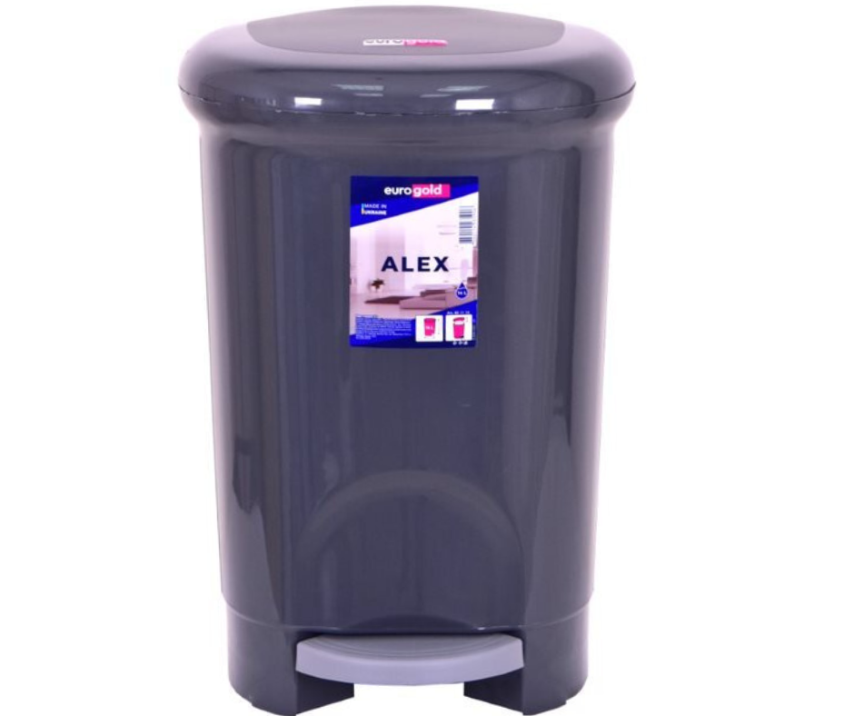 Відро для сміття Eurogold ALEN з педаллю 14 л Антрацит (801114)