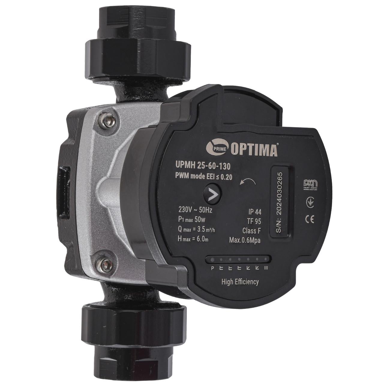 Насос циркуляционный энергосберегающий Optima PRIME UPMH 25-60AUTO 130 мм с гайками