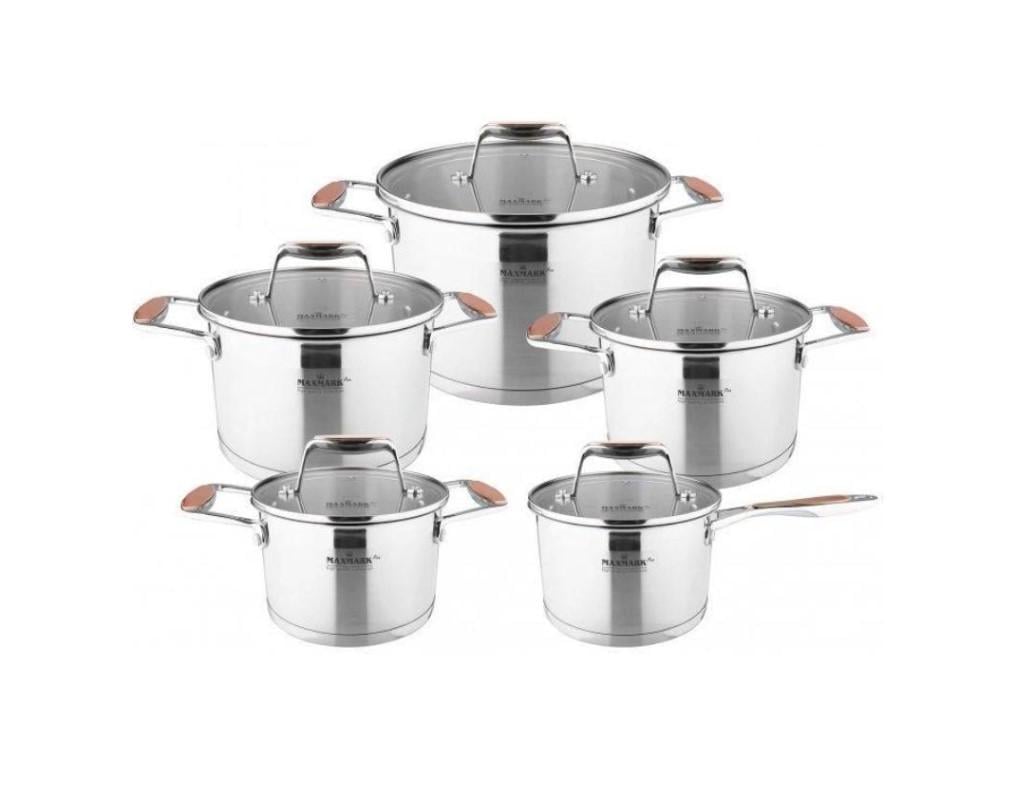 Набор посуды Maxmark из нержавеющей стали 10 пр.