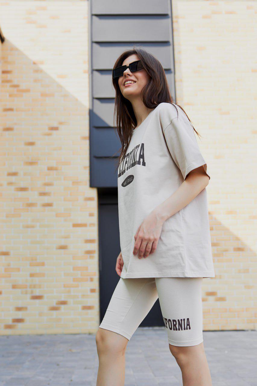 Прогулочный женский костюм летний с велосипедками М103.1 L (323-1-62) - фото 2 Прогулочный женский костюм летний с велосипедками М103.1 L (323-1-62) - фото 2