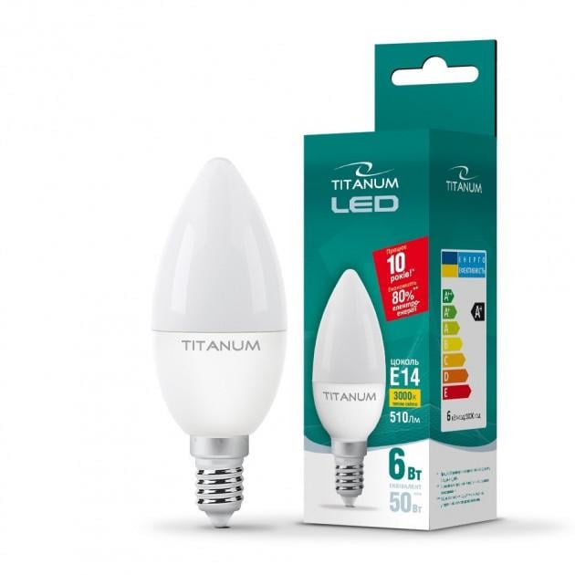 Лампа LED TITANUM C37 6W E14 3000K 220V White (10003)