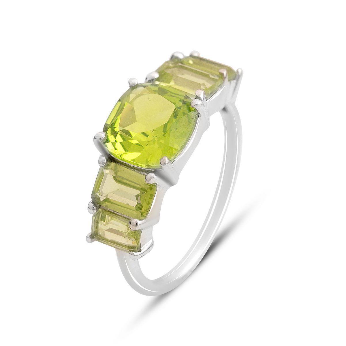 Кольцо серебряное Tiva с хризолитом 3,983 ct 3,29 г р. 18,5 (2157519)