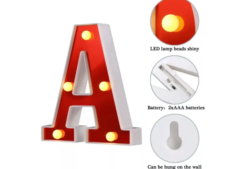 Літера об'ємна А Led маленька 16x14 см Червоний (7400/2) - фото 3 Літера об'ємна А Led маленька 16x14 см Червоний (7400/2) - фото 3