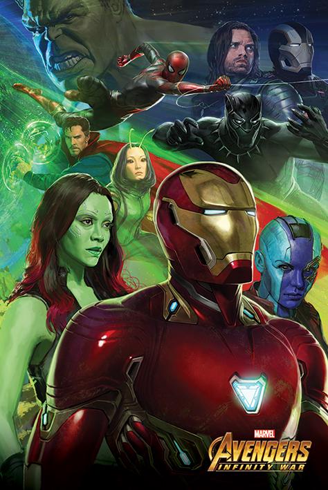 Постер плакат Мстители Война Бесконечности Железный Человек/Avengers Infinity War Iron Man 61x91,5 см