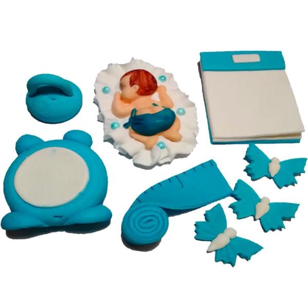 Цукрова прикраса для торта набір Немовля №2 Блакитний