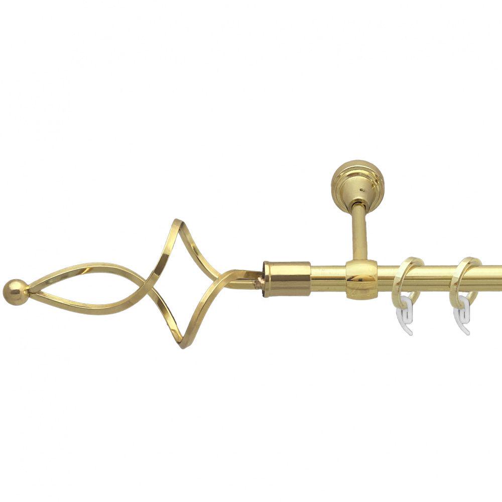 Карниз Orvit Ажур Хвилястий металевий однорядний литий гладка труба кільце фасонне металеве 16 мм 240 см Золото (7717588)