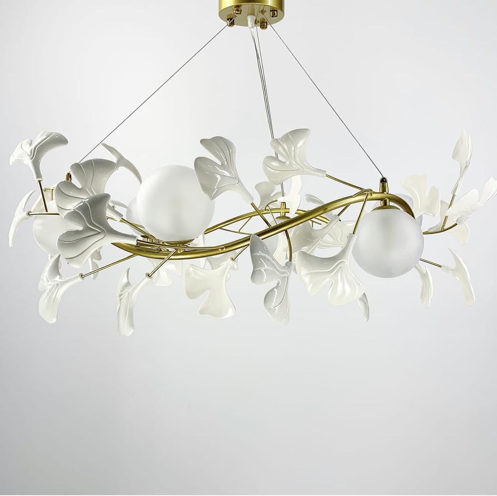 Люстра подвесная во флористических мотивах в корпусе-кольце Ø 75 см (D 7370 GD)