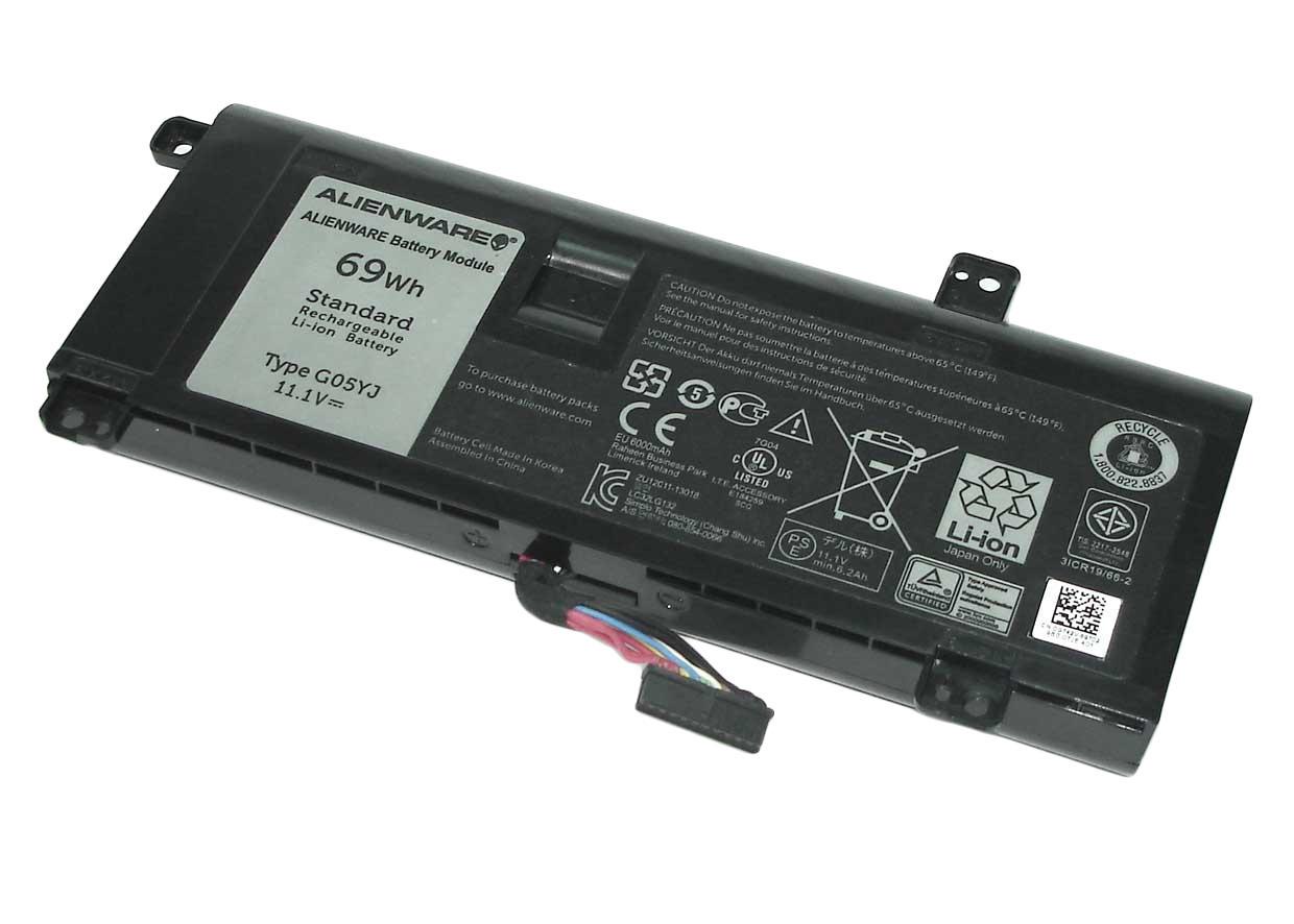 Аккумулятор для ноутбука Dell G05YJ Alienware 14 11,1V 6000 mAh Black