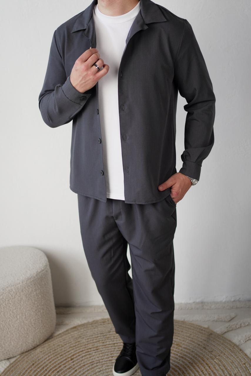 Костюм мужской классический Tiar A0126 рубашка/штаны L Графит (A0126/1/3) - фото 2 Костюм мужской классический Tiar A0126 рубашка/штаны L Графит (A0126/1/3) - фото 2