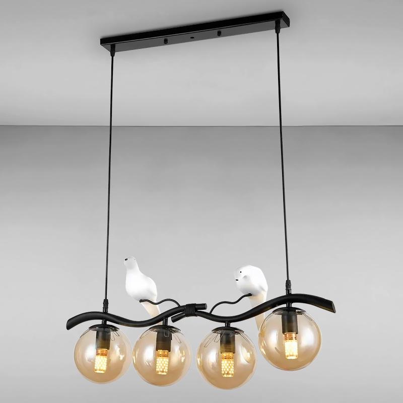 Люстра підвісна лофт Light House LS-15187-4 BK+BR на чотири лампи Чорний