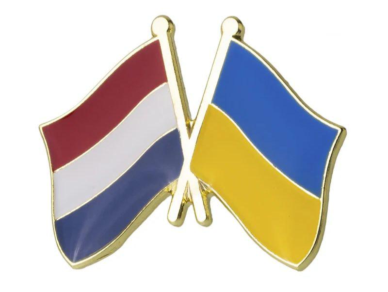Значок двойной Friendship Flag Украина/Нидерланды (00009)