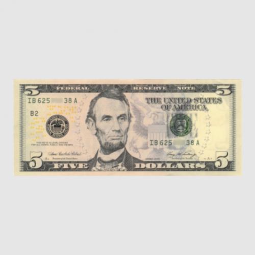 Стикер 5 dollars 10x4,2 см (27457698)