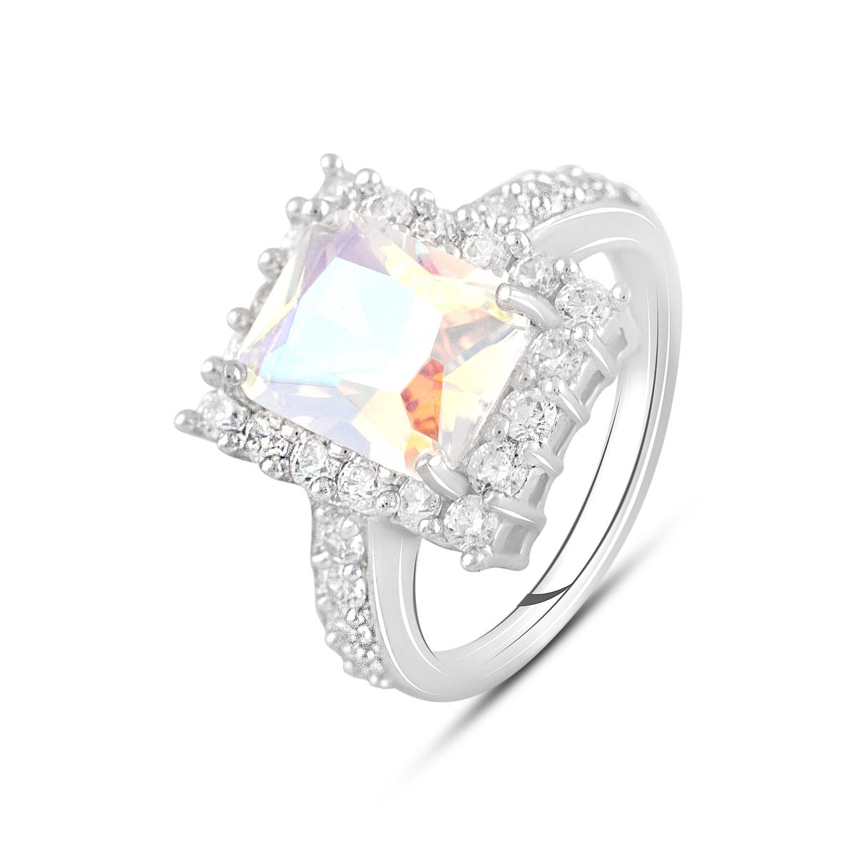 Кольцо серебряное с мистик топазом 4,15 ct 4,86 г р. 18 (2124153)