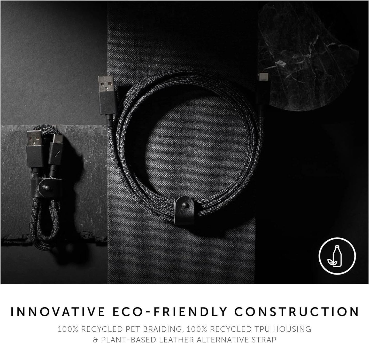 Кабель Native Union Belt Cable USB-A to USB-C Cosmos 1,2 м Black (BELT-AC-COS-NP) - фото 4