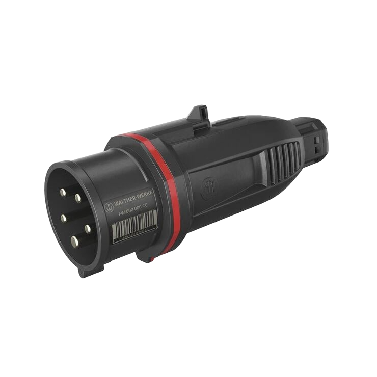 Штекер кабельный Walther-Werke CEE NEO 5 полюсов х16А 400V 6h IP54 ONE-Touch с пружинными клеммами разгрузка тяги Черный (FW210506CC)