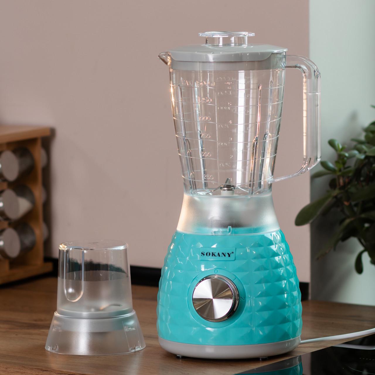 Блендер с чашей объемом Sokany 2-скоростной и кофемолкой 1,5 л 500 Вт (SK-03030)