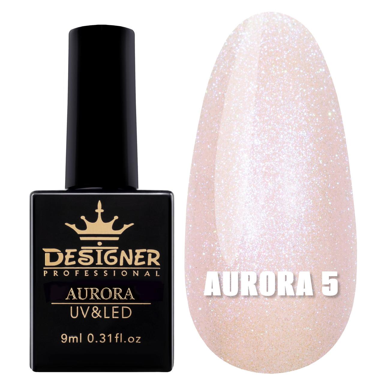 Гель-лак для дизайну Aurora Дизайнер з ефектом втирання 9 мл №5