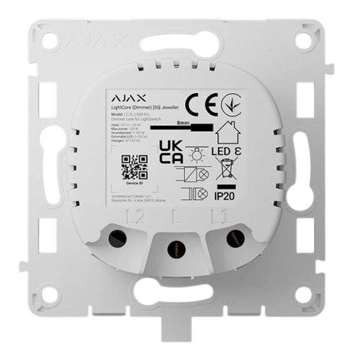Диммерный выключатель сенсорный Ajax LightCore Dimmer 600 Вт Белый (31152951)