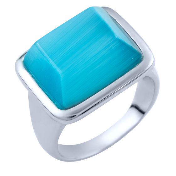 Кольцо серебряное с кошачьим глазом 7,78 г р. 16,5 (1803066)