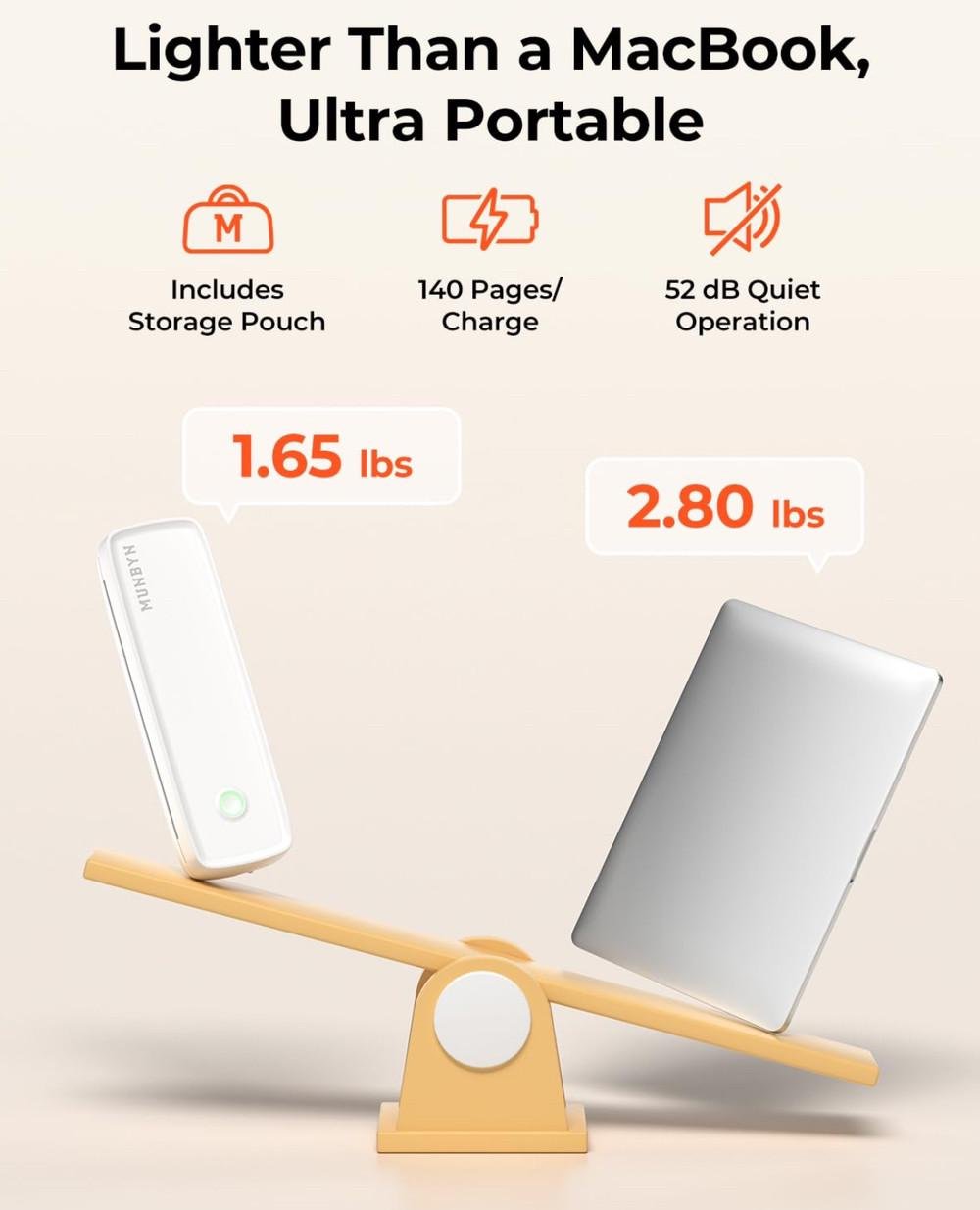 Термопринтер портативный MUNBYN ITP04 A4 без чернил Bluetooth для Android iOS ПК Белый - фото 3