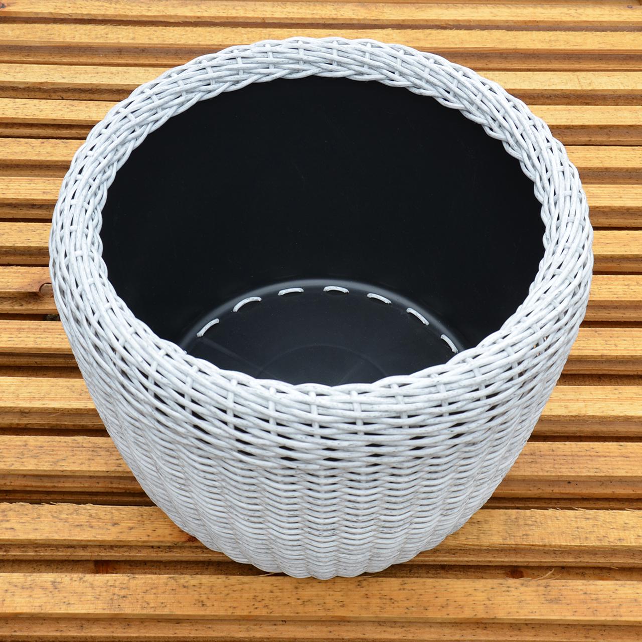 Кашпо велике для рослин та квітів з штучного ротангу/ручної роботи 90 л Біла береза - фото 2 Кашпо велике для рослин та квітів з штучного ротангу/ручної роботи 90 л Біла береза - фото 2