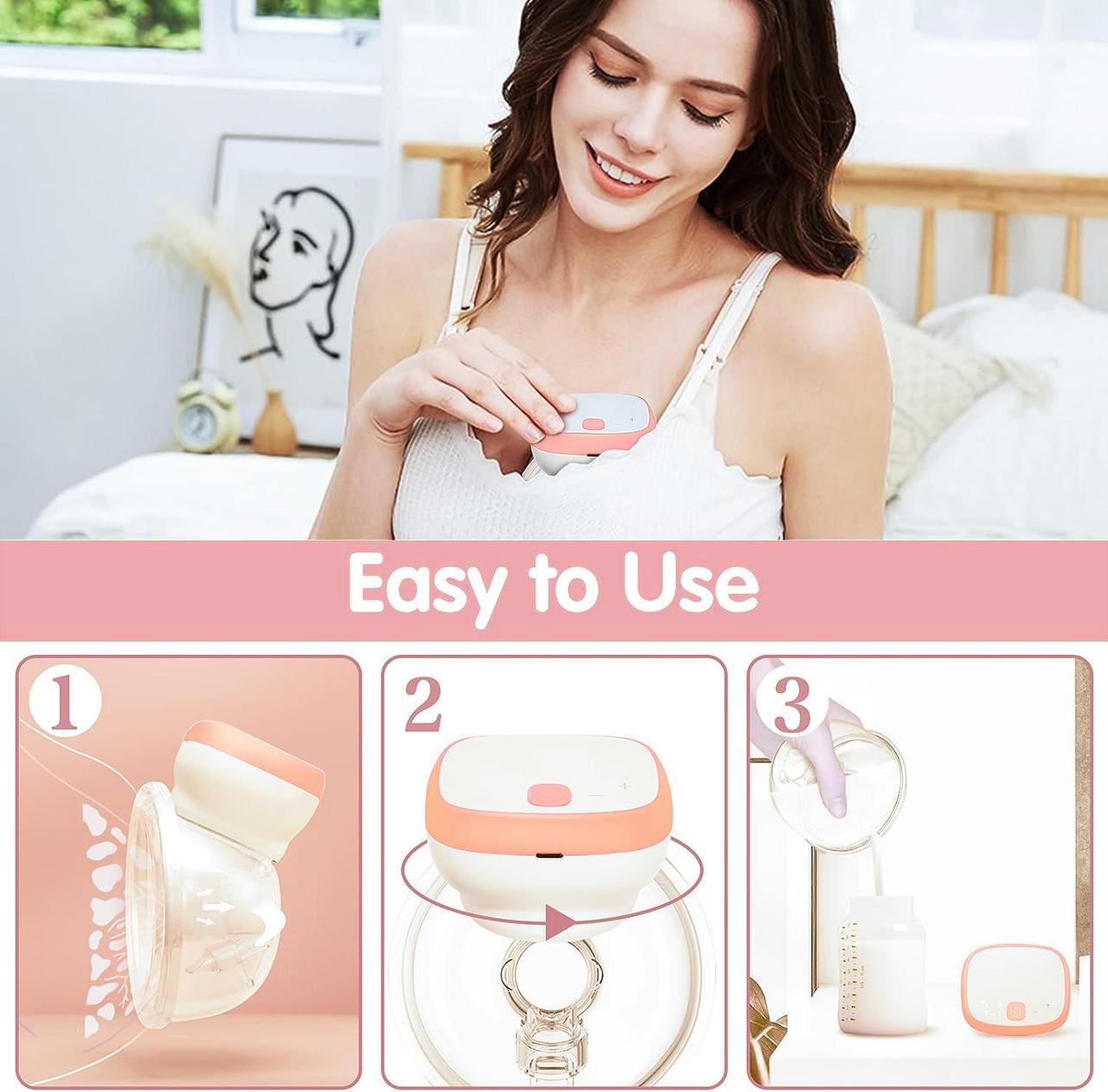 Молокоотсос портативный Milk Pumper Plus с индикатором заряда и 3 режимами Розовый (9322111) - фото 10