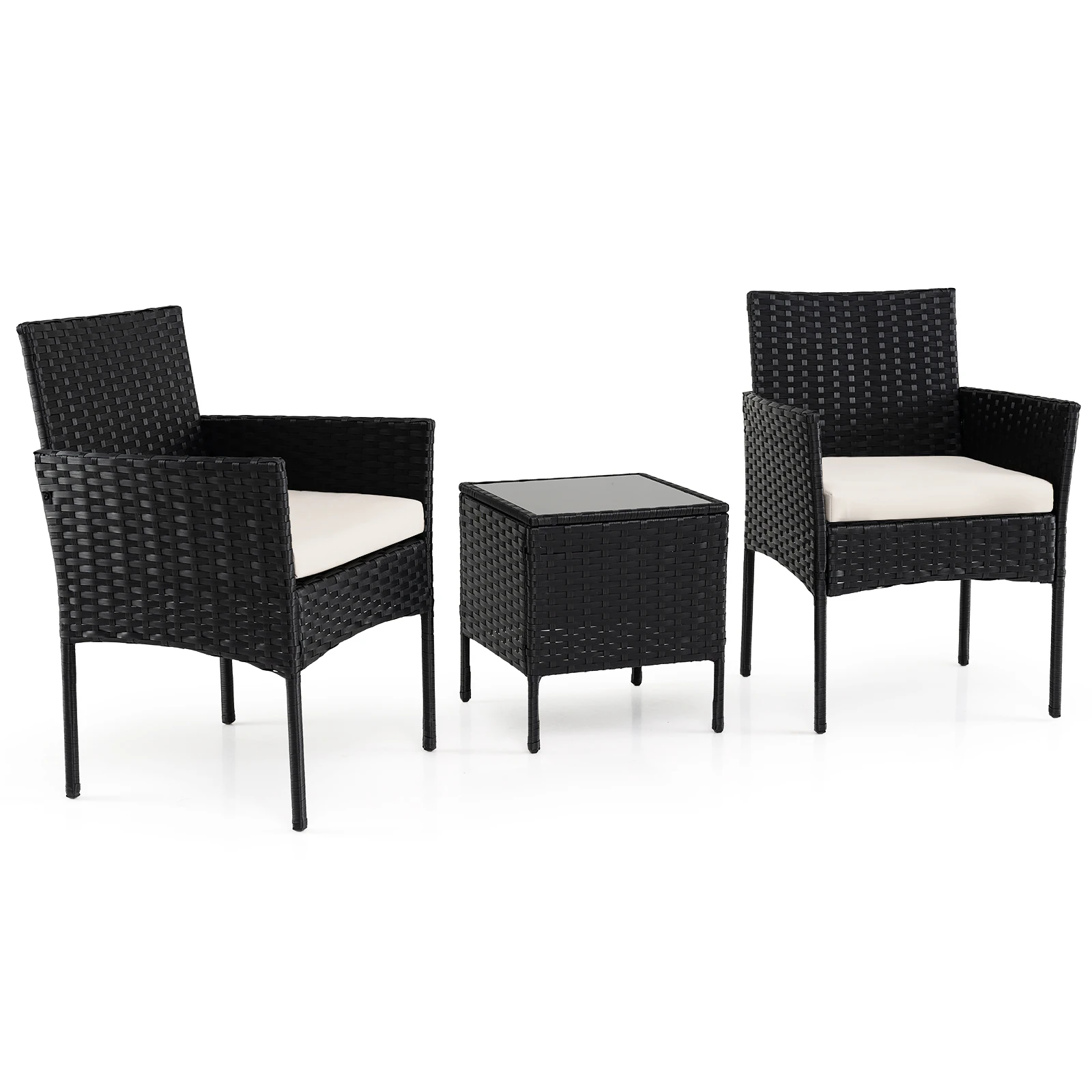 Стол садовый 56x56x81 см Черный (COSTWAY-01715)