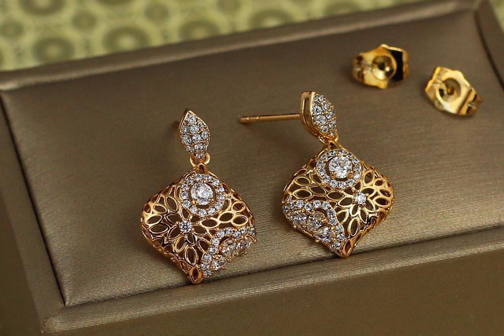 Серьги гвоздики Xuping Jewelry Стамбул 2,3 см Золотистый (2416668384)