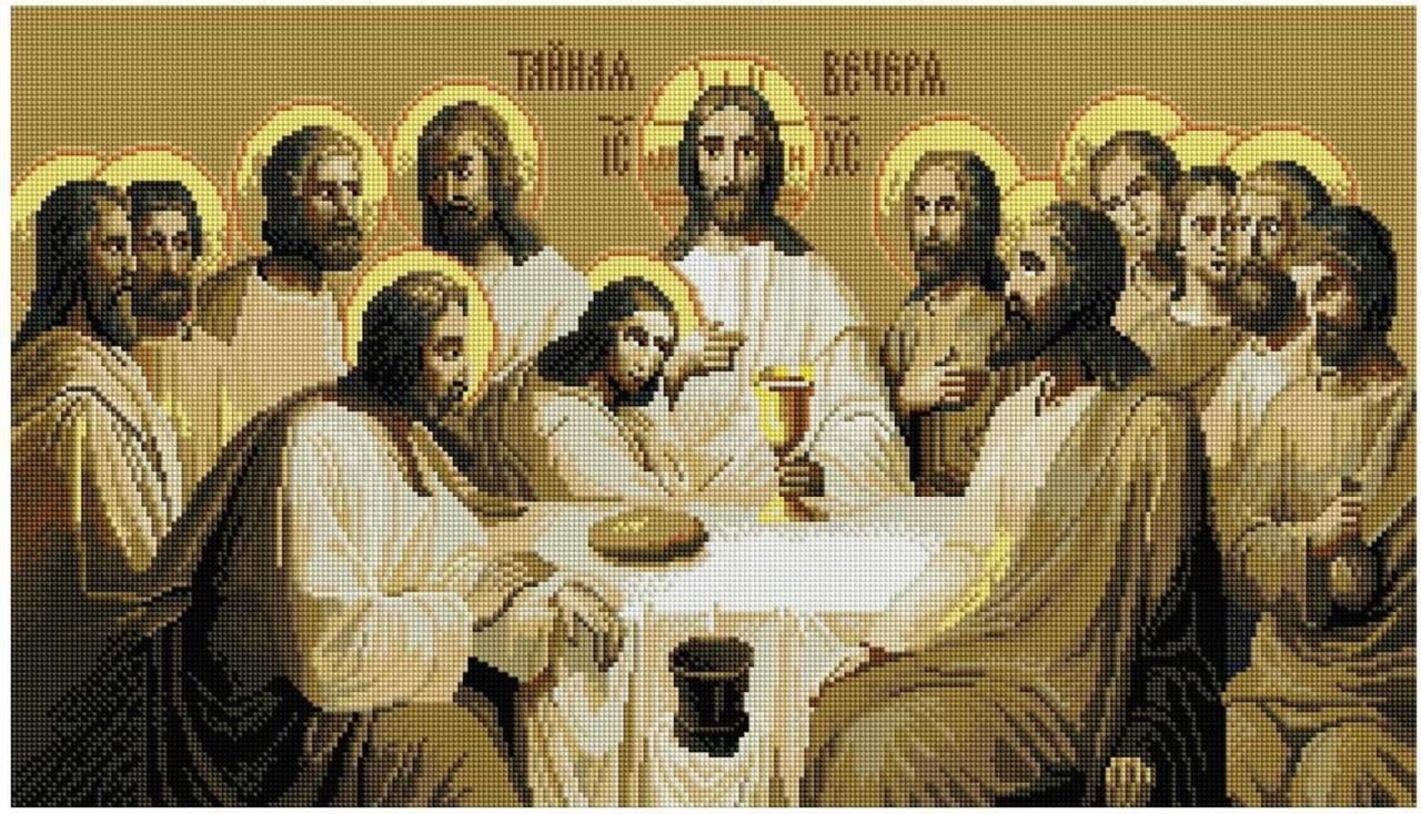 Алмазна мозаїка ColorArt Ікона Таємна вечеря SS810 40x70 см Золотий