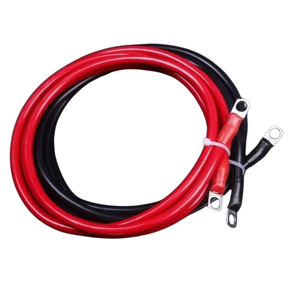 Кабель 4AWG 25 мм2 пара с клеммами М8 провод медь луженый силиконовый многожильный 1 м Черный/Черный (2462541301)