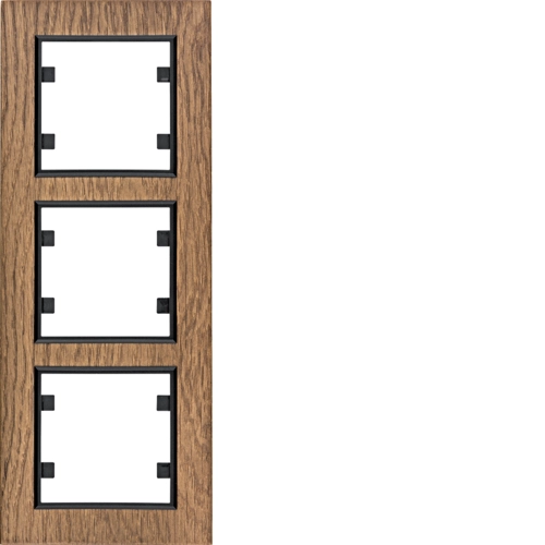 Рамка трехместная вертикальная Hager Lumina Passion Дерево Дуб (WL9136)
