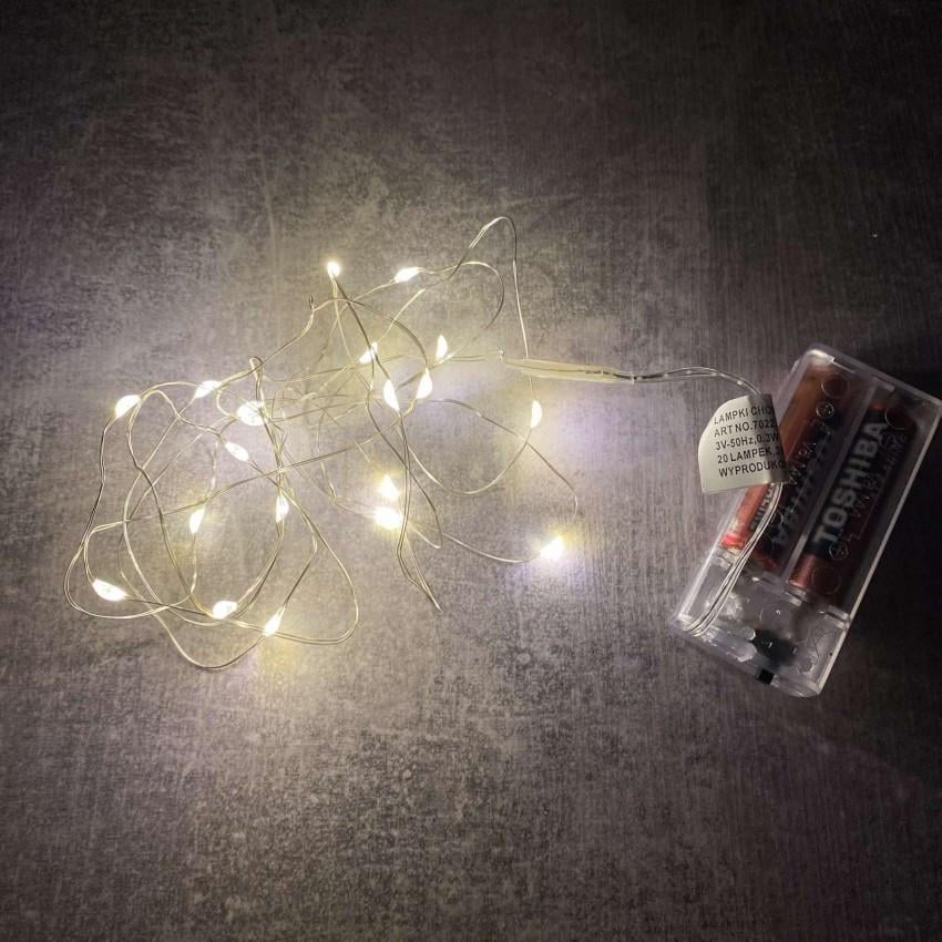 Гирлянда светодиодная на батарейках 20 диодов LED 2 м Желтый (1734011995)