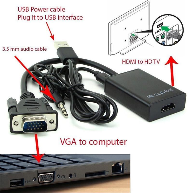 Перехідник-конвертер 4Sport VGA - HDMI 0,2 м Black (CC-VATHA-B) - фото 4