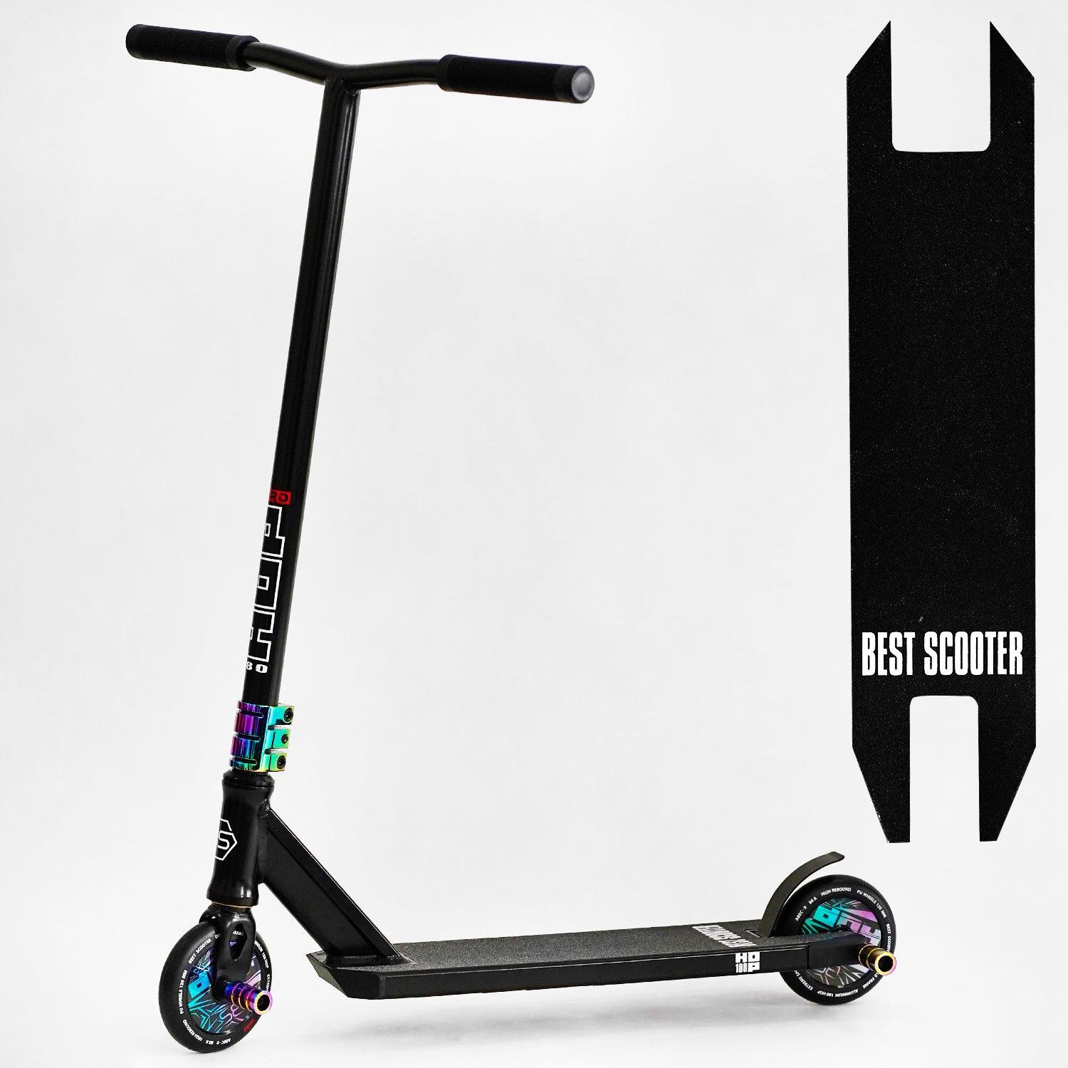 Самокат трюковий Best Scooter Hop Pro Hic-система пеги алюмінієвий диск/дека колеса PU Black (115637) - фото 9