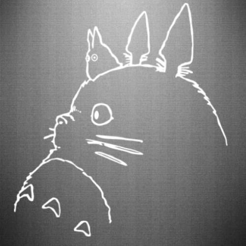 Наклейка Тоторо 32x35 см Белый (21560878)