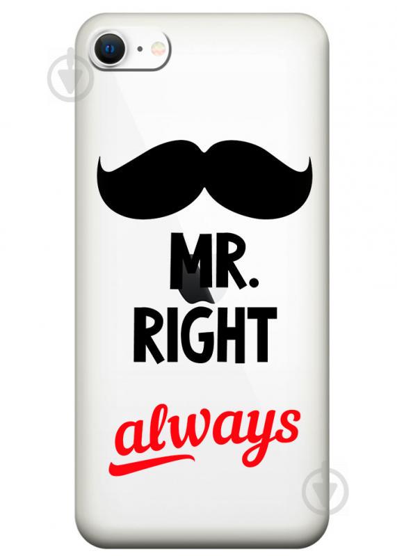 Прозрачный силиконовый чехол iSwag для Apple iPhone SE (2020) с рисунком - Mr Right (M1867)